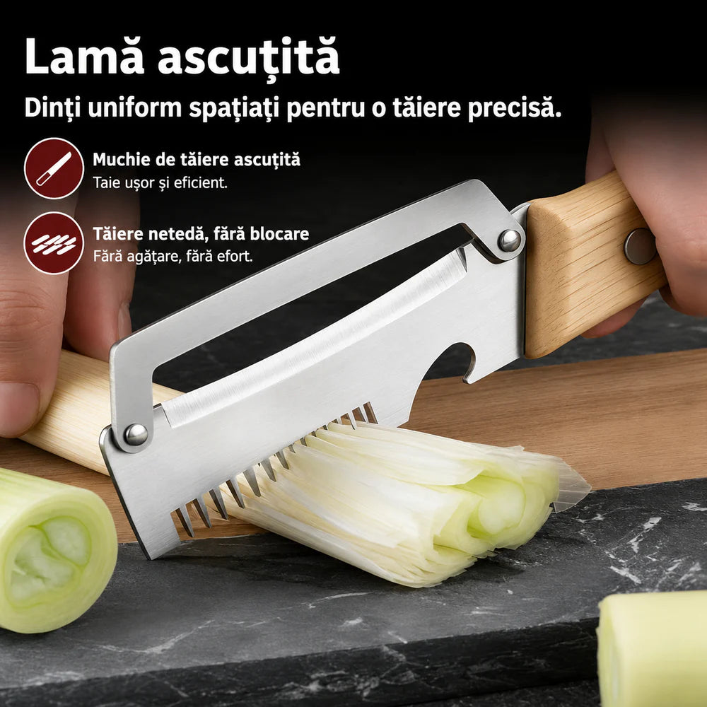 Peeler Multifuncțional Oțel și Lemn 3 în 1!